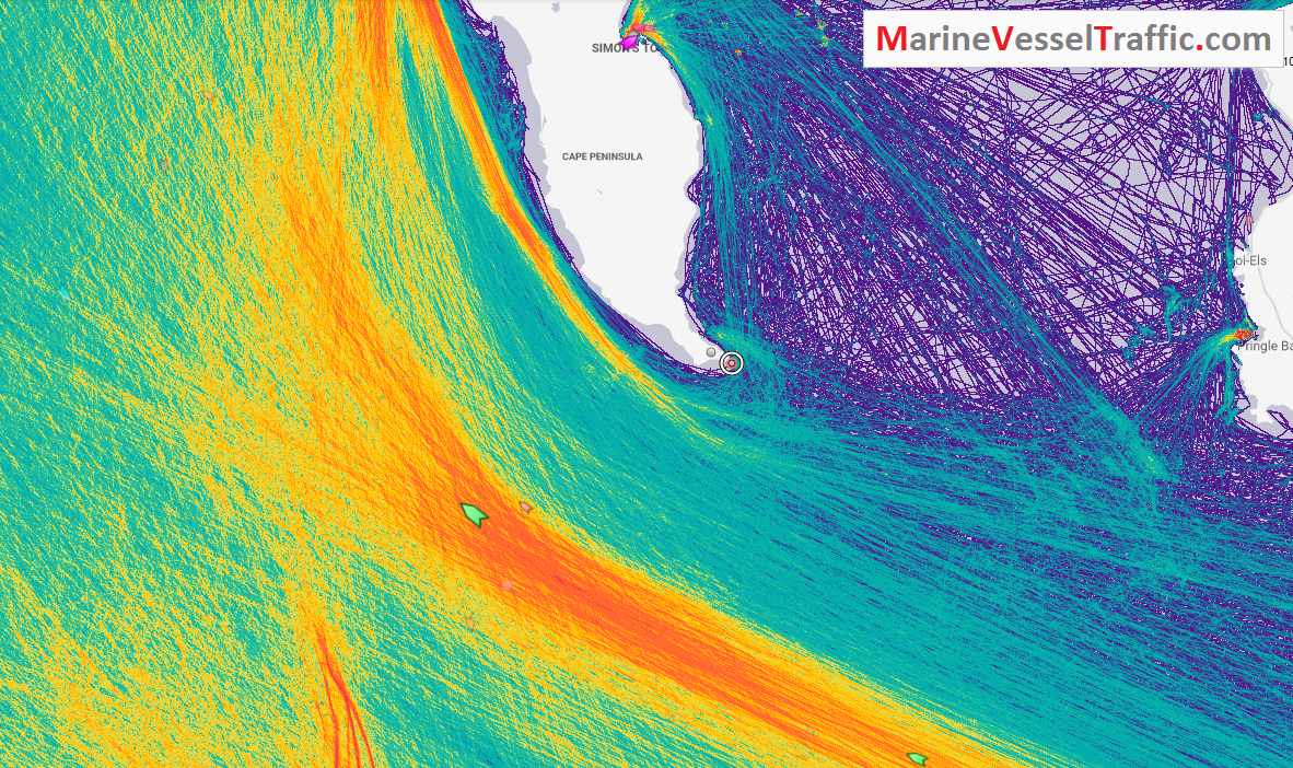 Live Marine Traffic, Density Map and Current Position of ships in CAPE OF GOOD HOPE
